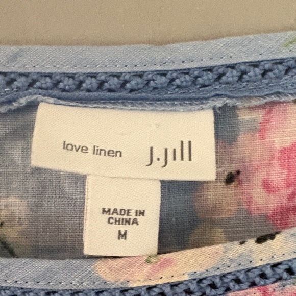 J. Jill Watercolor Light Blue Floral Linen Dress - Picture 3 of 10